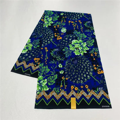 6 Yards African Real Wax Ankara Fabric - 100% Cotton Party Dress Print