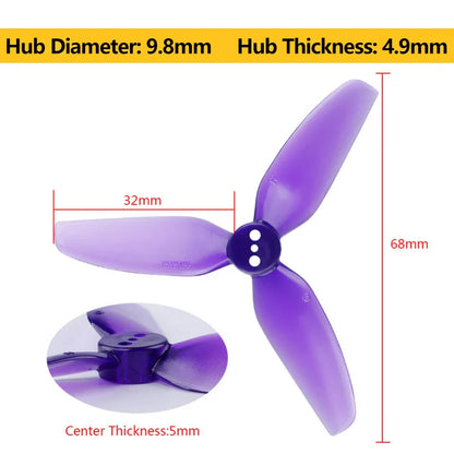 2 Pairs HQProp T3X3X3 3030 3-Blade Propellers – CW & CCW for RC FPV Freestyle 3" Toothpick & Cinewhoop Ducted Drones