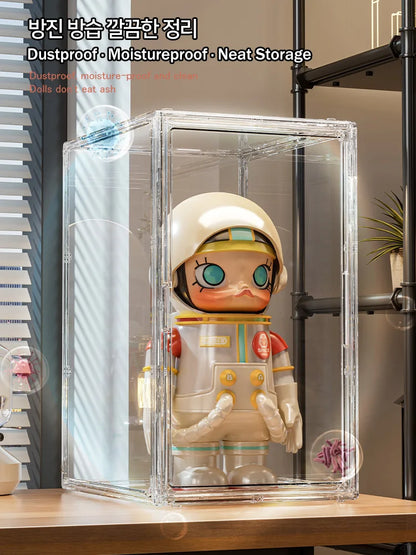 50×37×29cm Transparent Toy Organizer & Display Cabinet – Durable Storage Box for Helmets, Shoes & Books