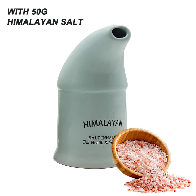 Ceramic Himalayan Salt Inhaler Humidifier | Portable Respiratory Cleaner & Stress Reliever