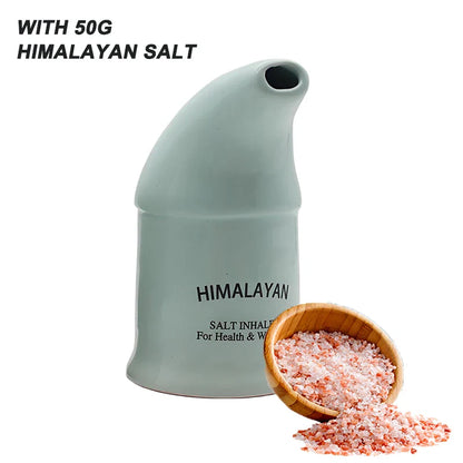 Ceramic Himalayan Salt Inhaler Humidifier | Portable Respiratory Cleaner & Stress Reliever