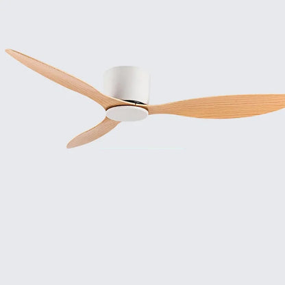 42-52 Inch Ceiling Fans with DC Motor — Remote Control Low Floor Cooling Fans, No Light, White Wood & Black Options