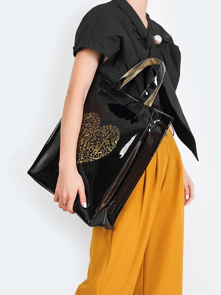 Simple Stylish PVC Reusable Shopping Bag – Luxury Eco-Friendly Waterproof Tote for Summer Beach