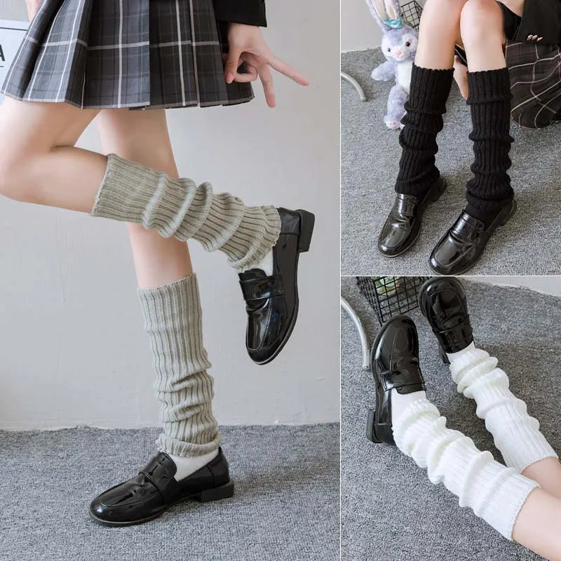 Women's Knitted Long Socks: Autumn Winter Leg Warmers - Breathable and Non-Slip Stockings for Home Comfort