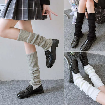 Women's Knitted Long Socks: Autumn Winter Leg Warmers - Breathable and Non-Slip Stockings for Home Comfort