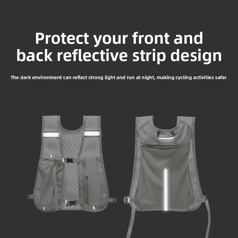 Lightweight Reflective Running & Biking Vest | Hydration Chest Pack with Phone Storage Pocket