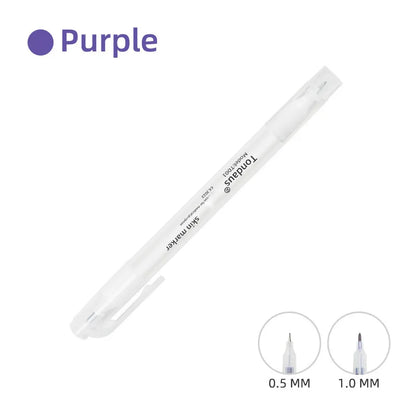 Disposable Skin Marker Pen with Ruler — Sterilized Eyelash Extension & Tattoo Piercing Scribe Tool