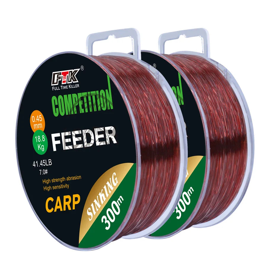 FTK 3D Invisible Carp Fishing Line Nylon Monofilament – Super Strong Fluorocarbon 150m/300m Tensile Fishing Line for Carp & Freshwater Fishing