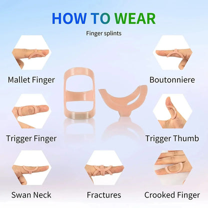 5Pcs Finger Splint Brace — Plastic Joint Support for Fractures, Arthritis, and Finger Correction
