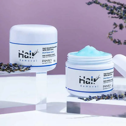 50g Hair Removal Cream - Permanent Hair Growth Inhibitor for Beard, Legs, Body & Armpits - Painless Depilatory Cream