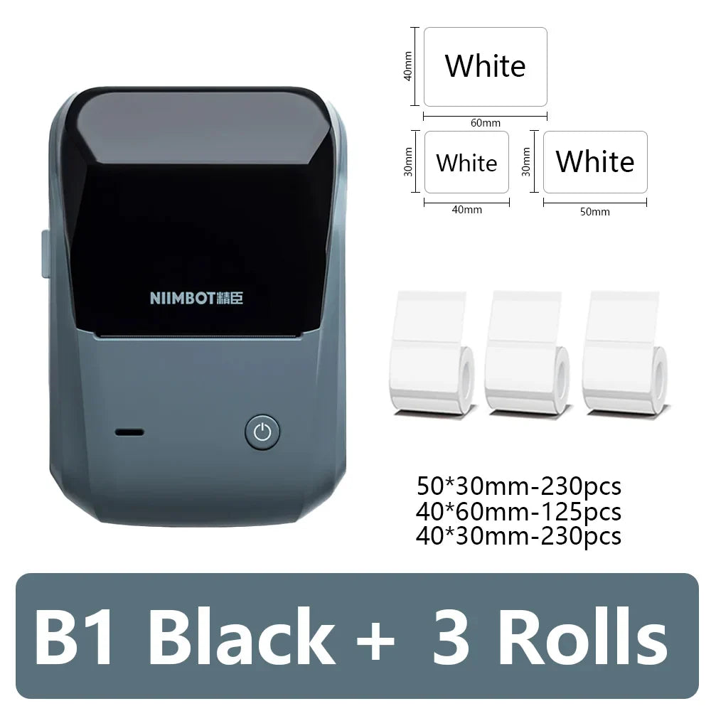 Niimbot B1 Portable Thermal Label Printer – Mini Bluetooth Pocket Sticker Maker, Self-Adhesive Tag & Price Printing Machine for Mobile Use