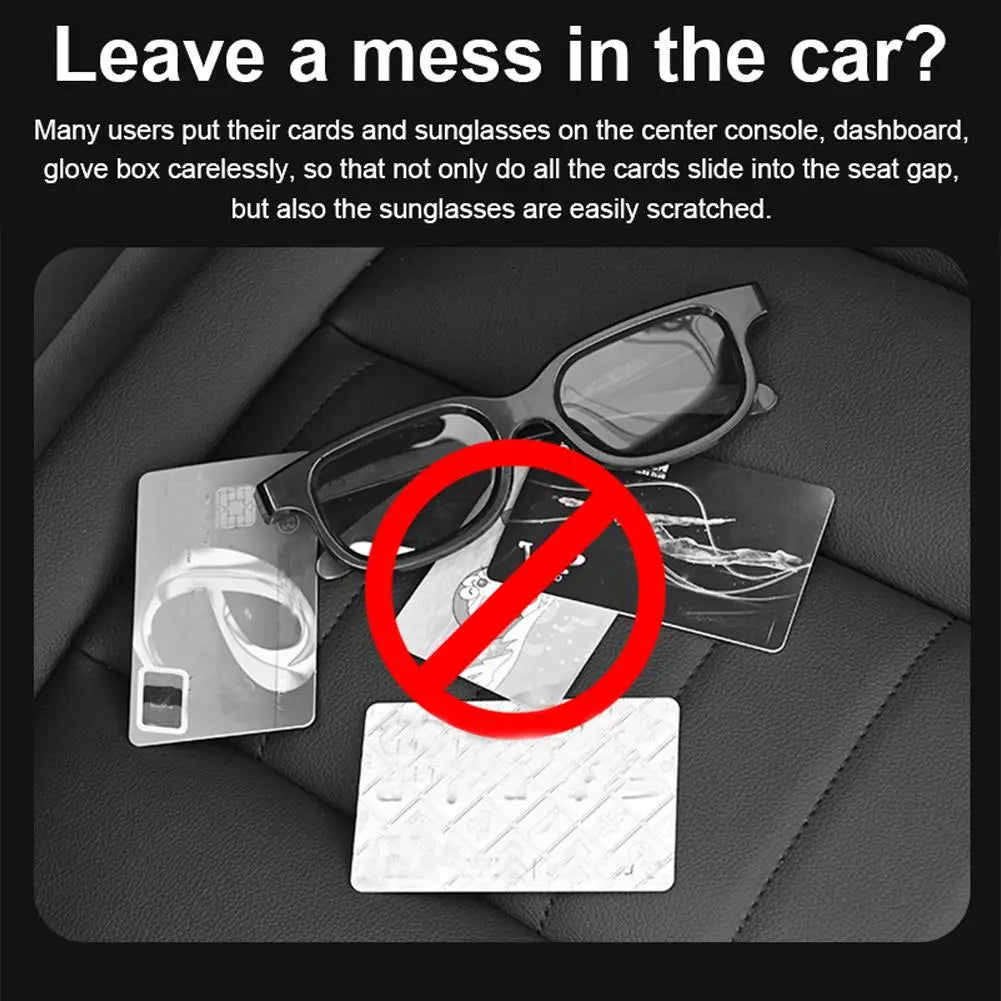 Car Sun Visor Organizer – Multi-Pocket Sunglasses & Business Card Holder, Auto Interior Accessory