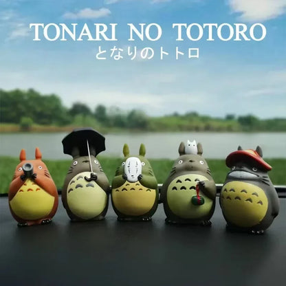 Totoro Mini Statue Set – 5pcs Cute Kawaii Figures for Room Decoration