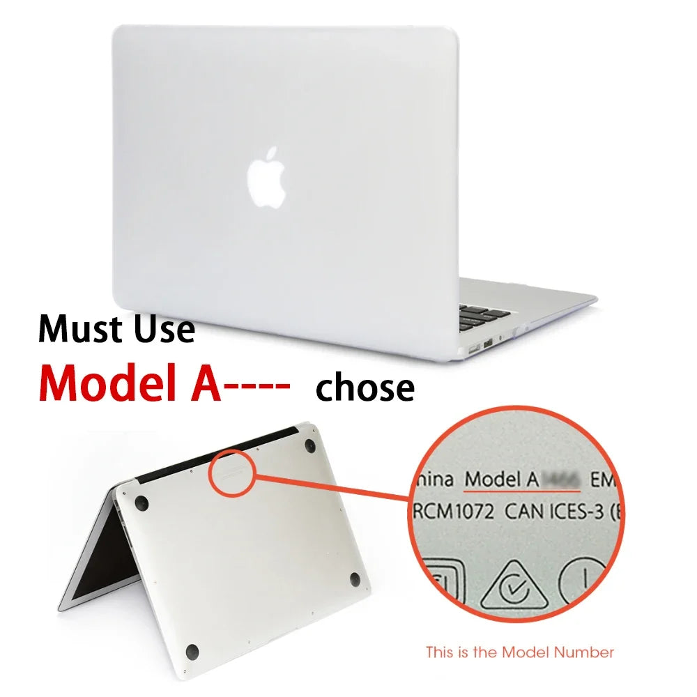 Matte Laptop Case Cover for MacBook Air & Pro - Slim Protective Hard Shell Case for 11 13 15 16 Inch Retina Touch Bar Models