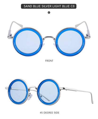 Round Steampunk Sunglasses — Vintage Punk Retro Fashion Glasses for Men & Women