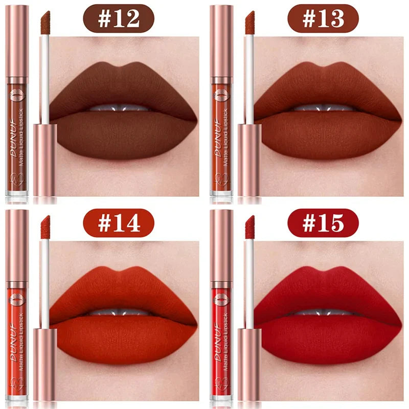Matte Velvet Dark Red Brown Lip Gloss – Long-Lasting Waterproof Liquid Lipstick with Natural Moisturizer & Transparent Lip Oil