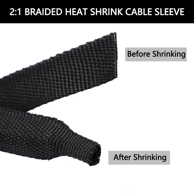 Braided PET Cable Sleeve Heat Shrink Tube – Flame Retardant Wire Wrap Organizer Sheath 4–30mm Diameter, 1–50M Length