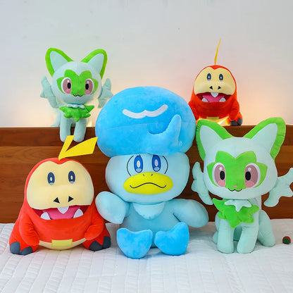 Sprigatito & Friends Plush Toys – Chikorita, Slowpoke, Froakie, Charizard Anime Stuffed Dolls, Gift for Kids