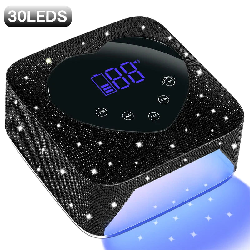 Rechargeable UV LED Nail Lamp – 30 LEDs Cordless Professional Gel Curing Light with Touch Screen, Salon Tools