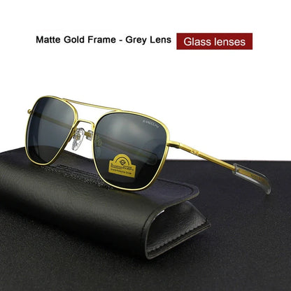 RE Military Aviation Sunglasses — Vintage Titanium Frame Pilot Glasses for Men & Women