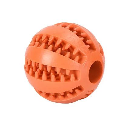 Natural Rubber Dog Chew Toy Ball – Extra Tough 5cm Interactive Tooth Cleaning Pet Treat & Training Toy
