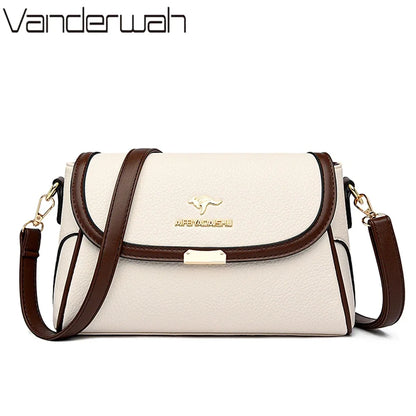 2024 Women’s Small Leather Shoulder Bag – High-Quality Solid Color Designer Crossbody Messenger Bag