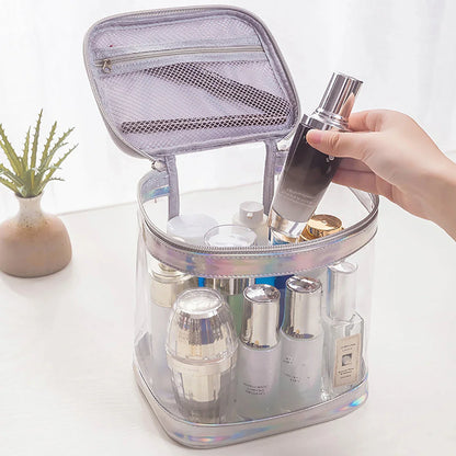 Clear PVC Makeup Bag – Portable Waterproof Travel Cosmetic Pouch