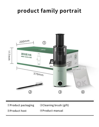 Mokkom Mini Slow Juicer — Full-Automatic Household Juicer with Residue Separation, Multifunctional Fruit & Vegetable Juicer