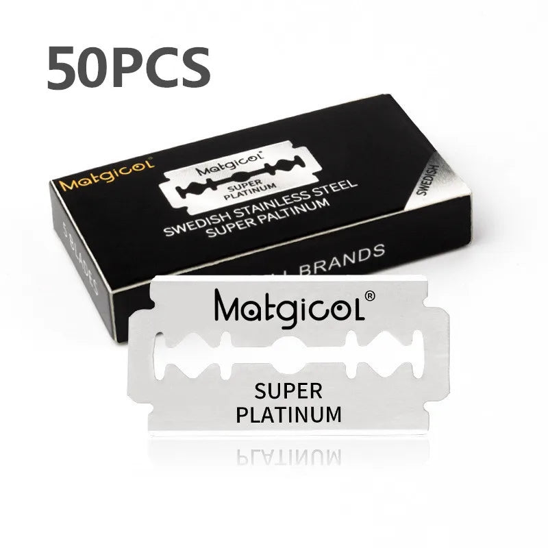30/50/100pcs Double Edge Razor Blades – Professional Men's Safety Razor Blades for Shaving & Barber Beard Trimming