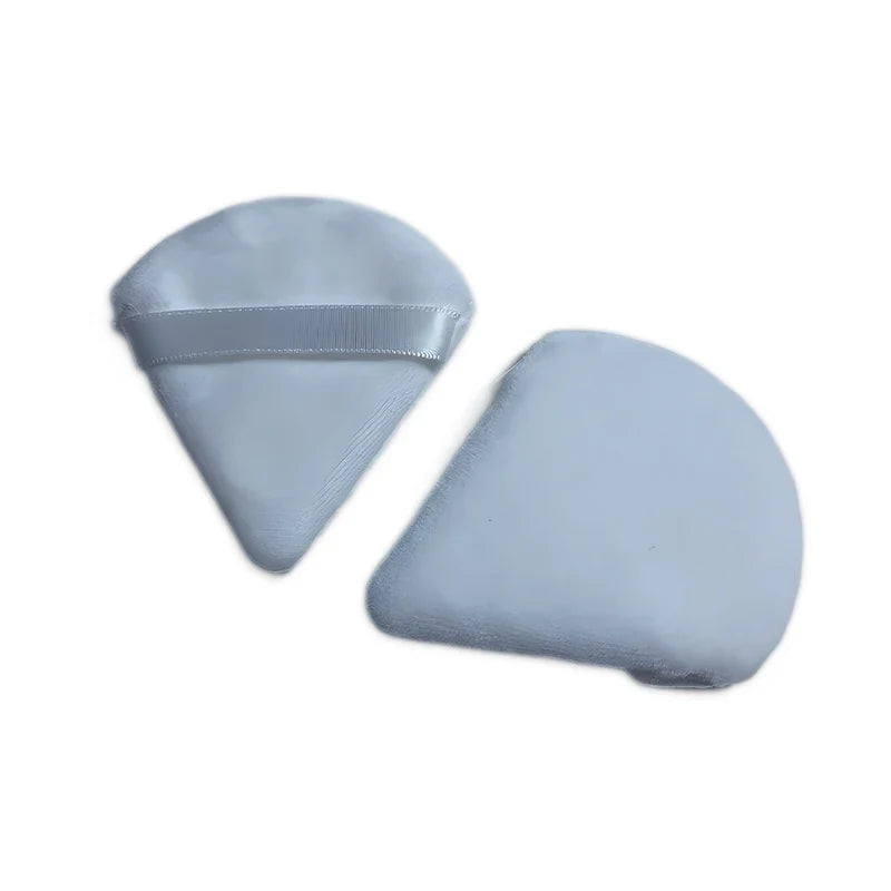 2PCS Velvet Triangle Makeup Puffs – Soft Washable Cosmetic Sponges for Wet & Dry Use with Foundation, Powder, Blush & Shadow