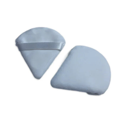 2PCS Velvet Triangle Makeup Puffs – Soft Washable Cosmetic Sponges for Wet & Dry Use with Foundation, Powder, Blush & Shadow
