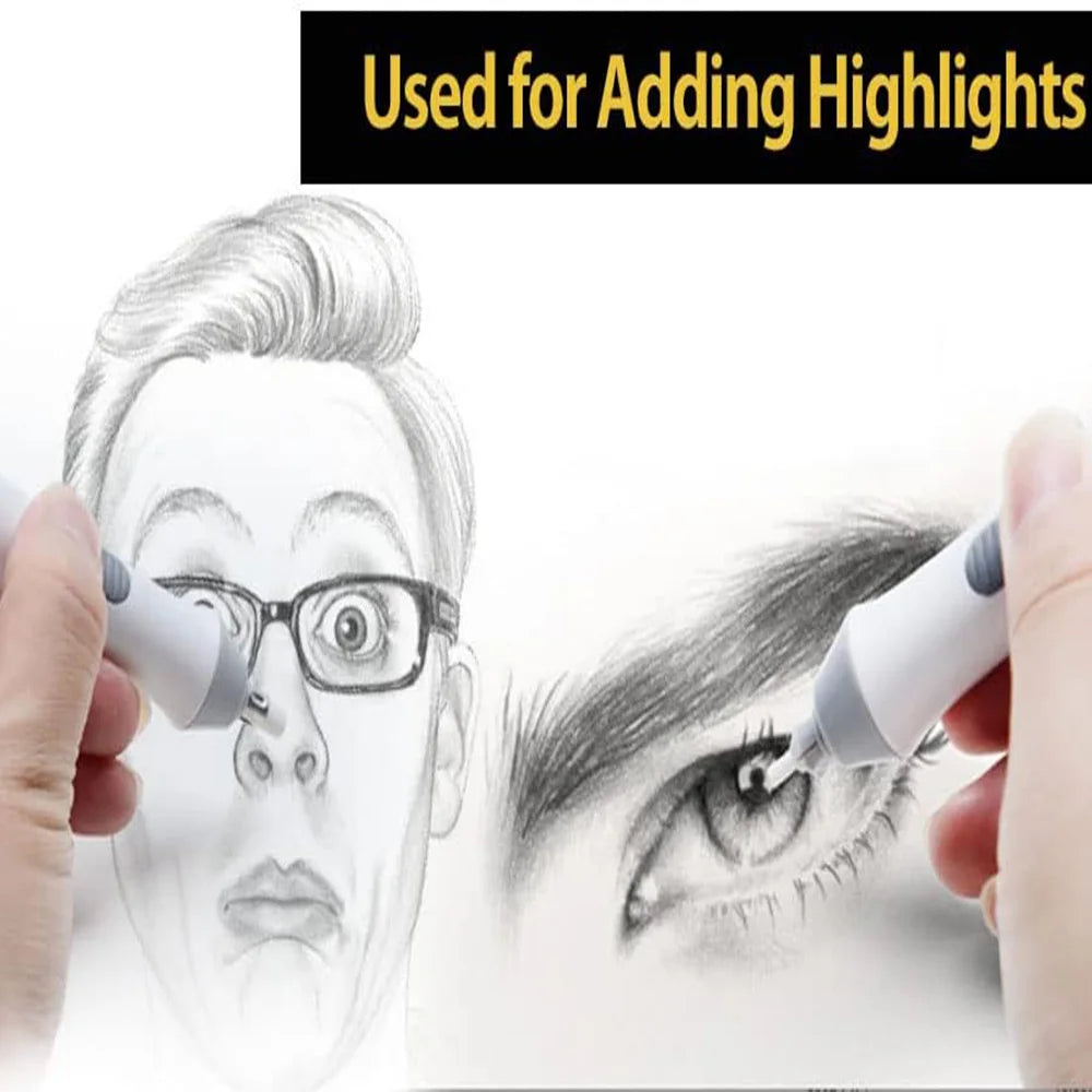 Sketch Electric Highlight Eraser - Auto Rotating Art Painting Tool, Student Stationery Supplies