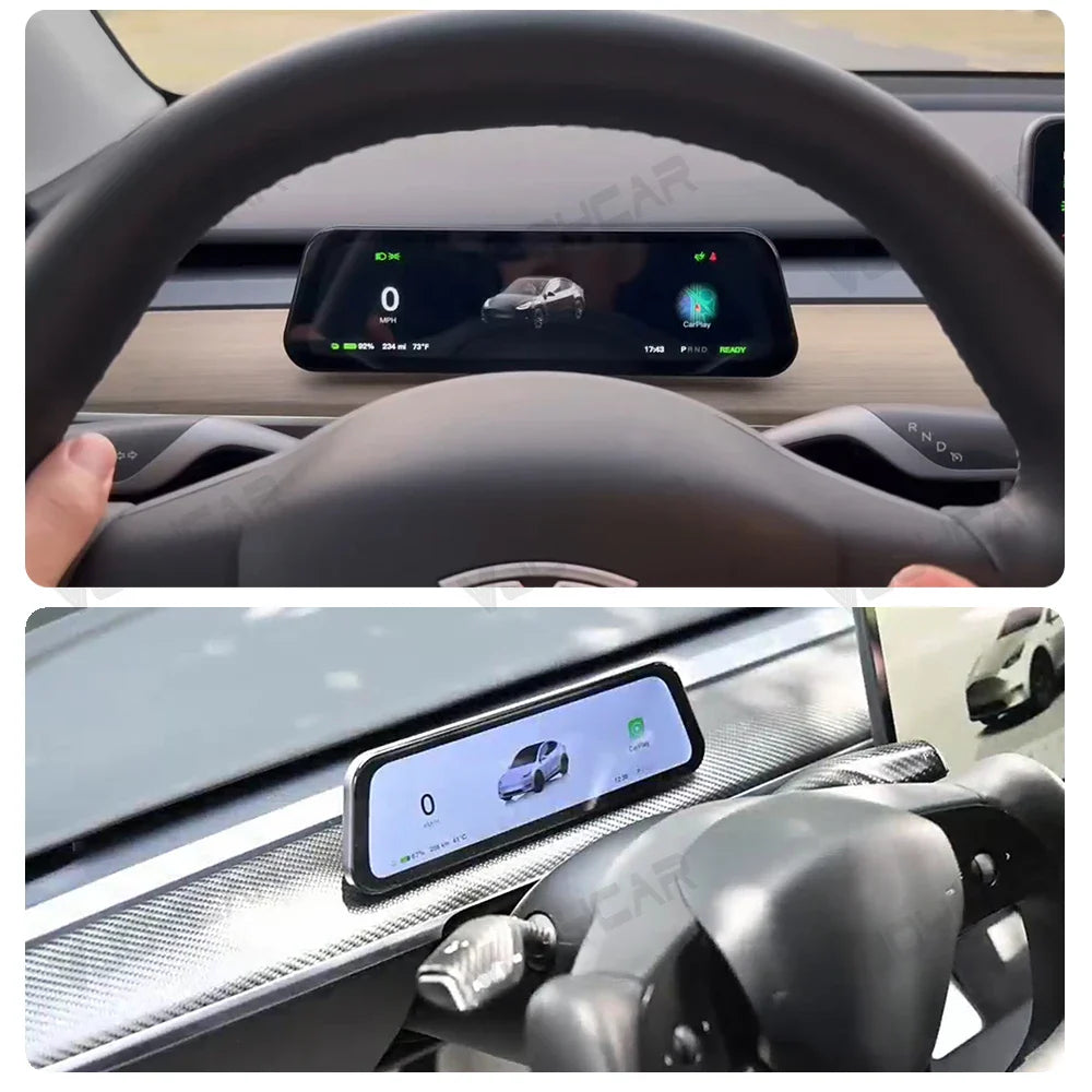 Gen 2 9.6" Instrument Display for Tesla Model 3 & Y – Blind Spot Reminder with OTA Upgrade, Juniper Dashboard