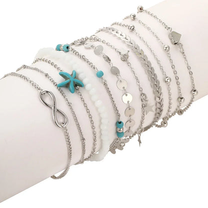 20PCS Bohemian Snake Chain Anklet Set – Vintage Twisted Foot Jewelry for Women, Summer Beach Ankle Bracelet Gift Set