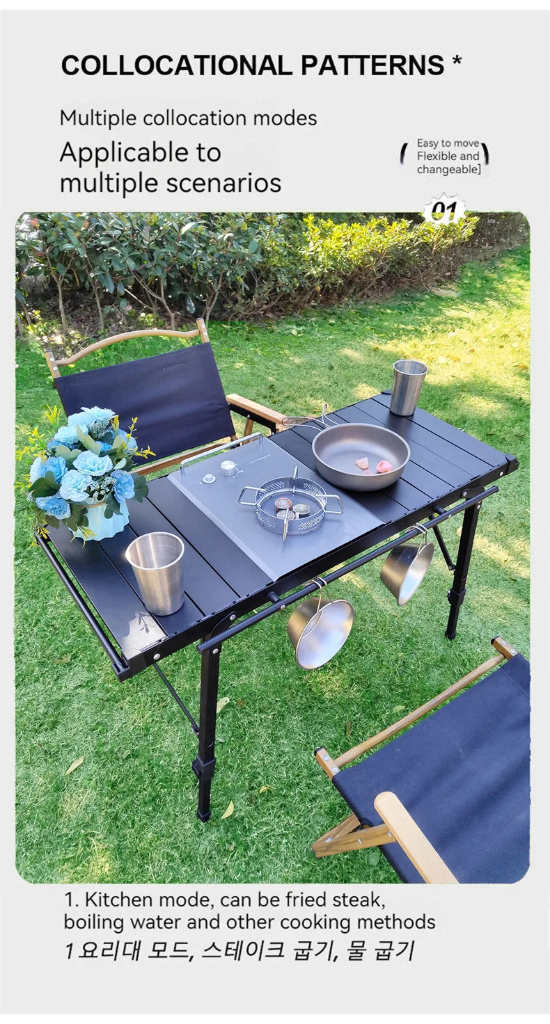 Lohascamping Folding IGT Table – Lightweight Adjustable Backpack Table for BBQ, Burner & Multifunctional Use
