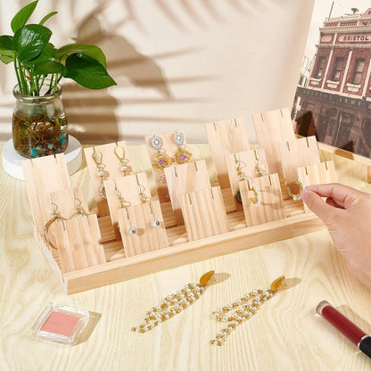 Wood Earring Display Stand – Jewelry Holder & Earring Card Organizer