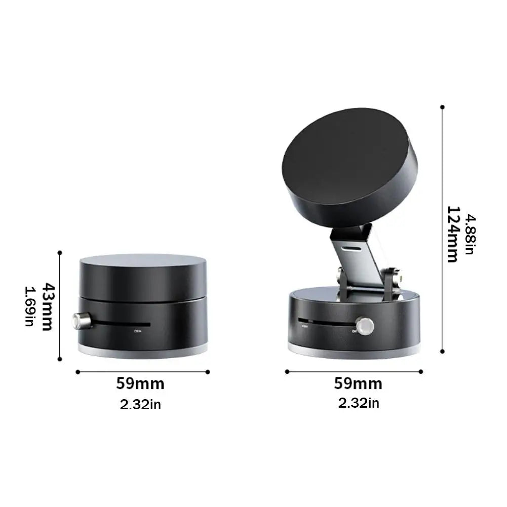 Vacuum Adsorption Magnetic Phone Mount – Double-Sided Hands-Free Magnetic Holder for Car, Gym, Mirror, Smooth Surfaces