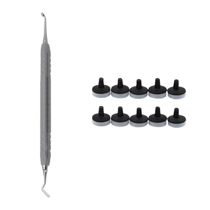 Dental Resin Filling Kit – Composite Light Cure Spatula & Molding Tools Set with Foam Pad Holder for Dentistry Use