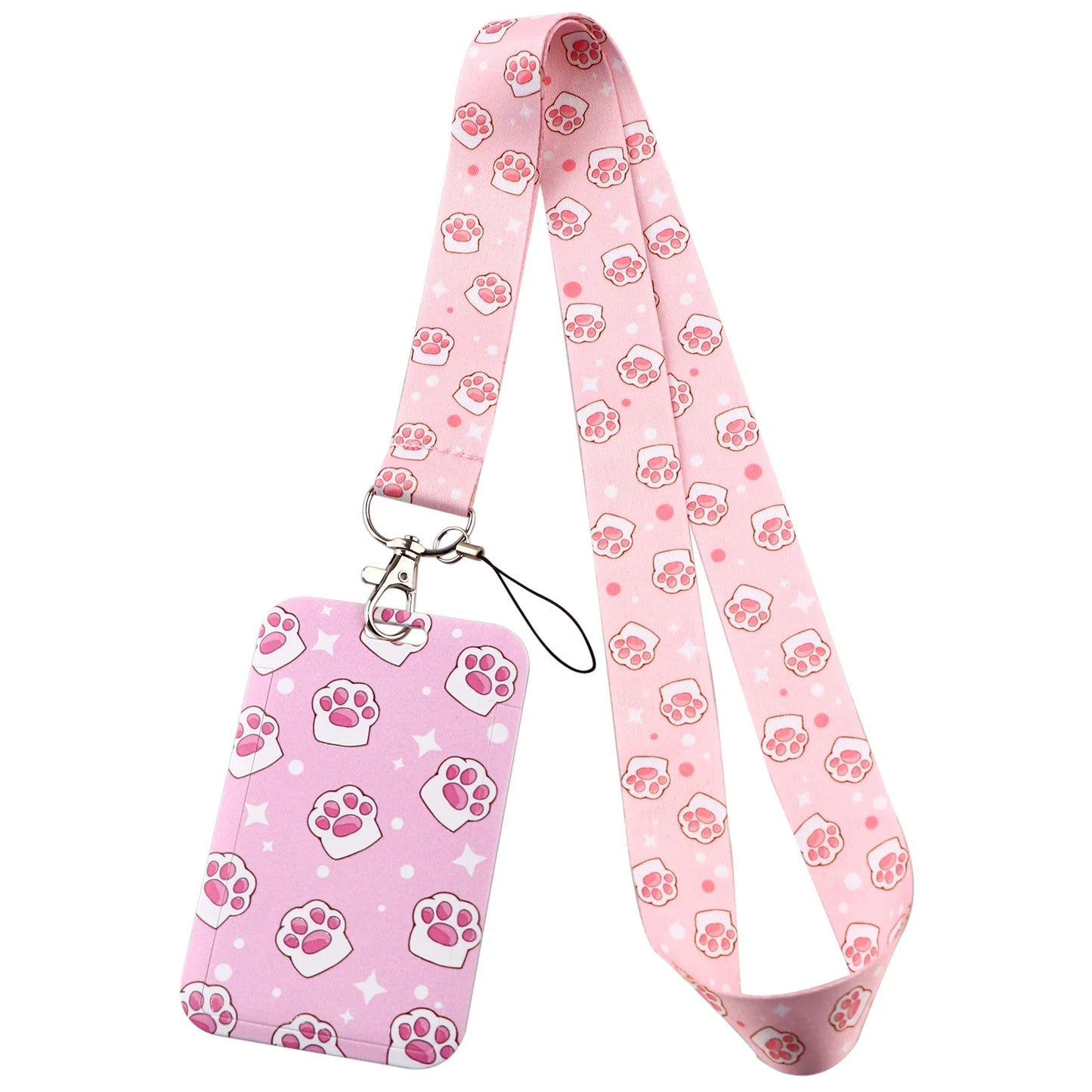 Cartoon Cat Lanyard Keychain – Multifunctional ID Card Badge Holder, Camera USB, Phone Neck Strap Accessories
