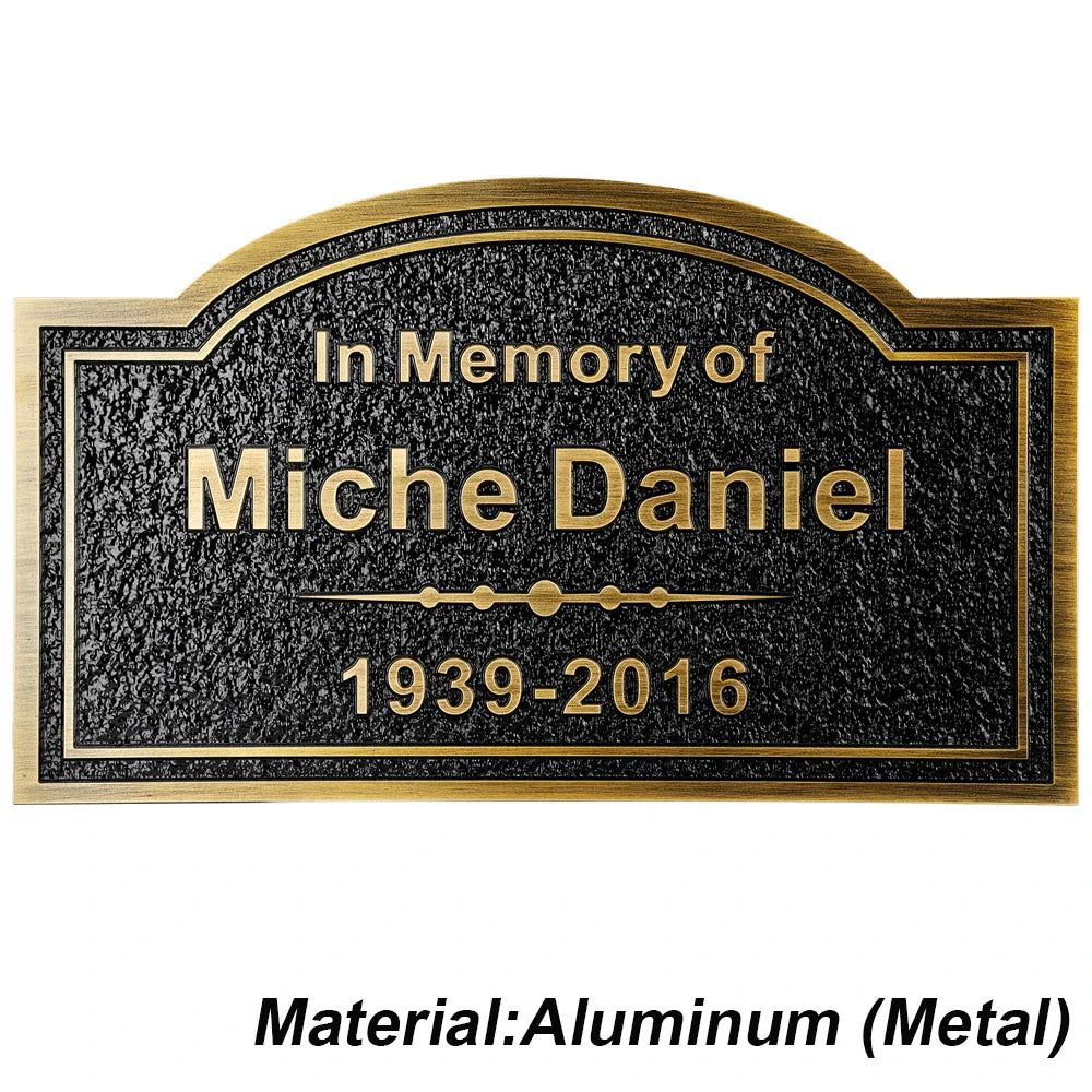 Personalized Memorial Plaque – Custom Engraved Grave Marker for Loved Ones or Pets (Dog & Cat), Remembrance Plaques