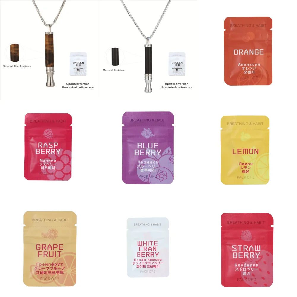 Quit Smoking Meditation Pendant Necklace – Titanium Steel Unisex Anti-Smoking Necklace with Filter Cotton