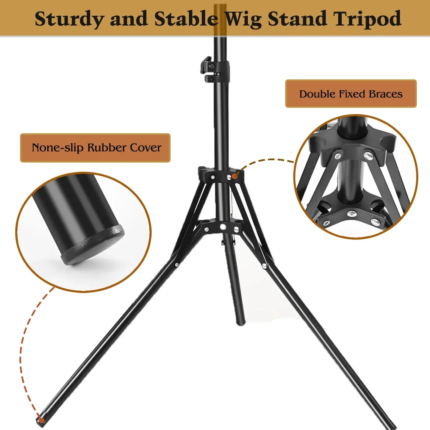 21-23 Inch Canvas Mannequin Head with Stand – Wig Display & Styling Head Tripod for Hairdressing
