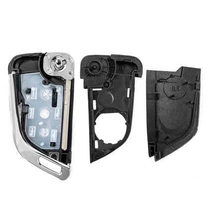 KEYYOU 2/3 Button Remote Flip Folding Car Key Shell - Compatible with VW Volkswagen MK4, Bora, Golf 4/5/6, Passat, Polo, Touran