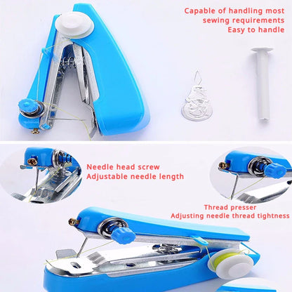 Portable Mini Manual Sewing Machine & Travel Sewing Kit - Handy Needlework Tool for Fabric & Clothes