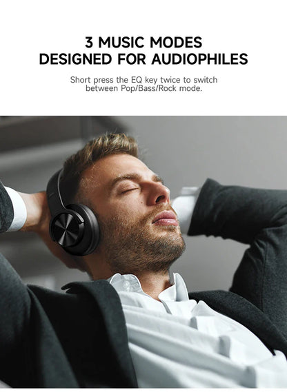 Picun B8 Bluetooth Headphones - 120H Playtime, Wireless Over-Ear Headset, 3EQ Mode, Low Latency, Hands-Free Calls