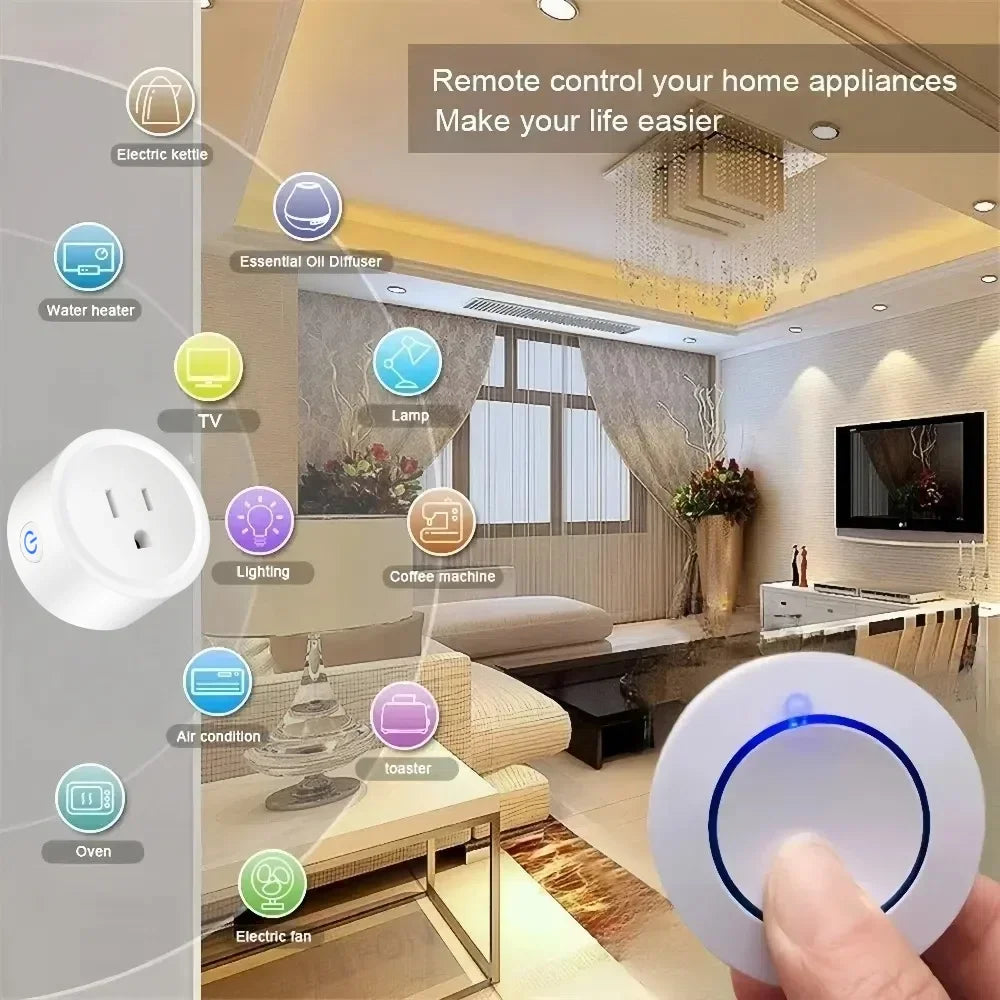 433MHz Wireless Remote Control Power Outlet Plug 15A 3000W – US Standard RF Socket for Lights, Fans & Home Appliances