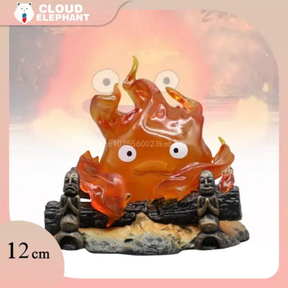 Calcifer 12cm PVC Figure – Kawaii Action Figurine with Light, Desktop Decoration & Kids Birthday Gift