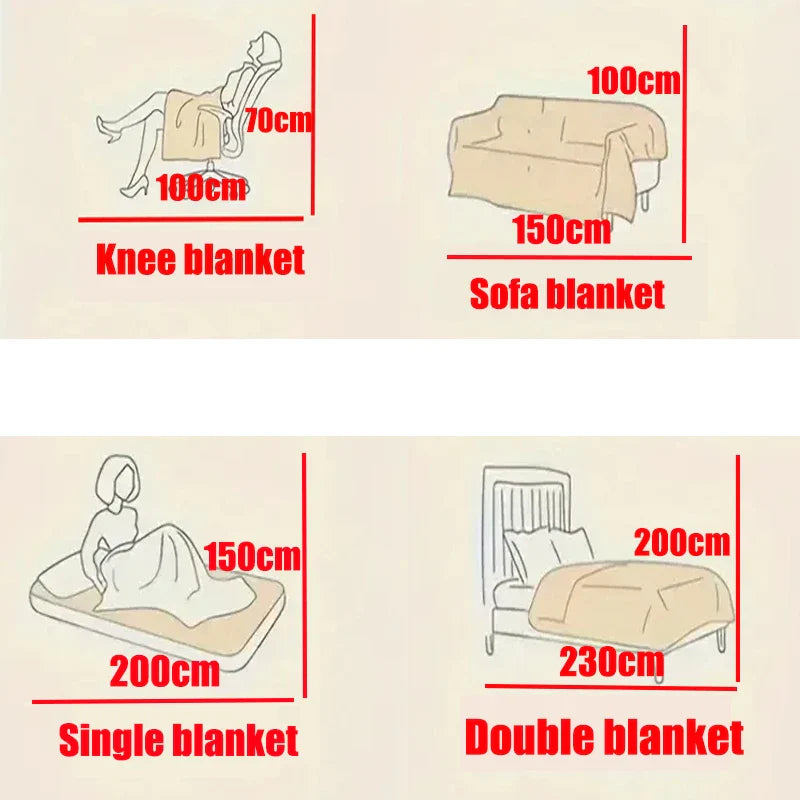 Simplicity Solid Color Flannel Blanket – Thick Wide Stripe Multifunctional Warm Blanket for Autumn & Winter