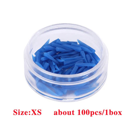 100pcs Disposable Dental Wedges – Plastic Arc Concave Diastema Wedges with Circular Hole for Dentist Use