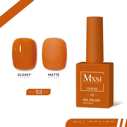 Mxsi 15ml Gel Nail Polish - Neon Brown, Royal Blue, Red, Green & Nude UV Gel Lacquer Colors for Nail Art